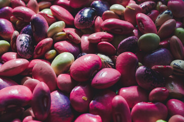 mixed beans pink and green, background