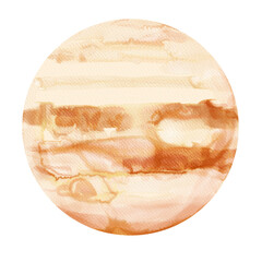 Watercolor planet Jupiter.