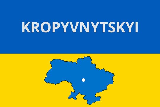 Kropyvnytskyi: Illustration mit dem Namen der ukrainischen Stadt Kropyvnytskyi