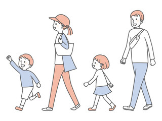 simple illustration of walking people