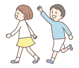 simple illustration of walking people