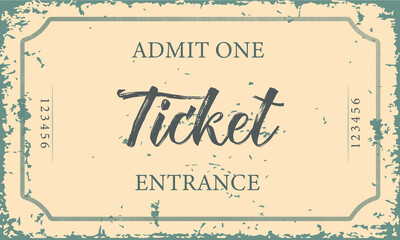 Entrance ticket. Retro style