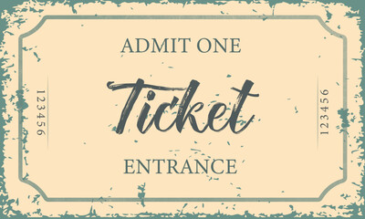 Entrance ticket. Retro style