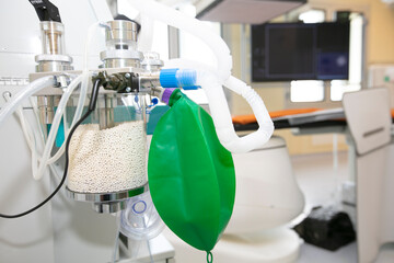 Part of the ventilator in the operating room, close-up.