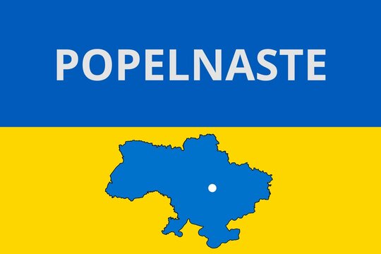 Popelnaste: Illustration mit dem Namen der ukrainischen Stadt Popelnaste
