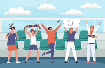 Fans Flat Illustration - Powered by Adobe