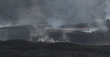 Fototapeta na wymiar Shades of gray during Kilauea eruption - 2