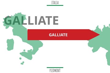 Galliate: Illustration mit dem Namen der italienischen Stadt Galliate