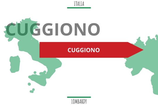 Cuggiono: Illustration mit dem Namen der italienischen Stadt Cuggiono