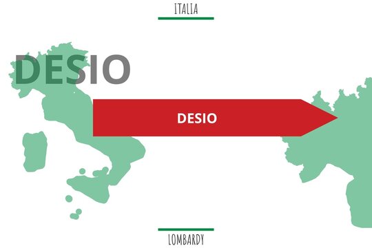 Desio: Illustration mit dem Namen der italienischen Stadt Desio