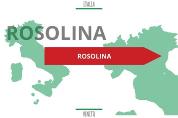 Rosolina: Illustration mit dem Namen der italienischen Stadt Rosolina © Modern Design & Foto