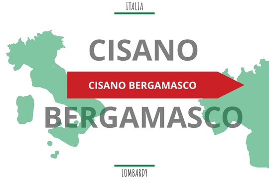 Cisano Bergamasco: Illustration mit dem Namen der italienischen Stadt Cisano Bergamasco