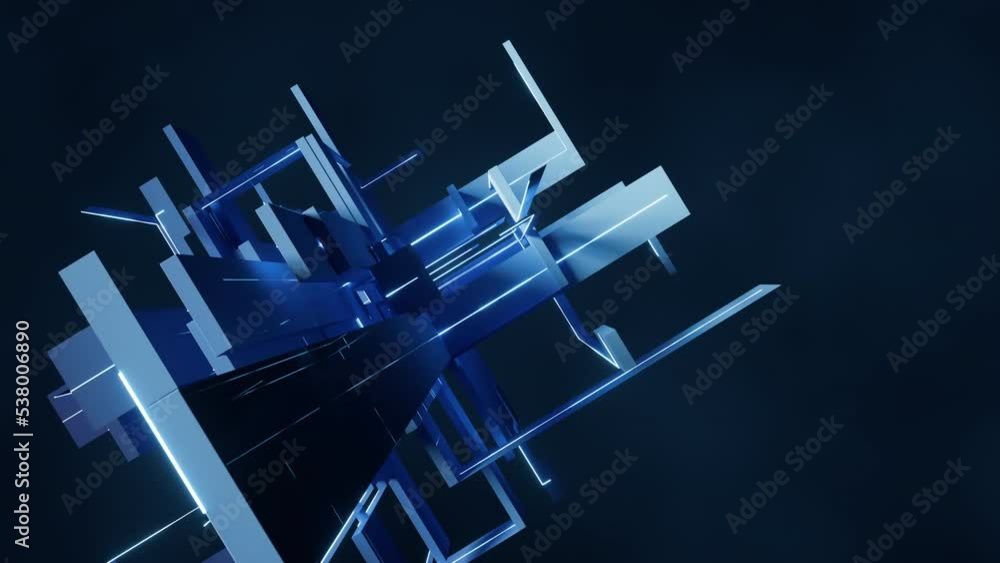 Poster science and technology line structure, 3d rendering.
