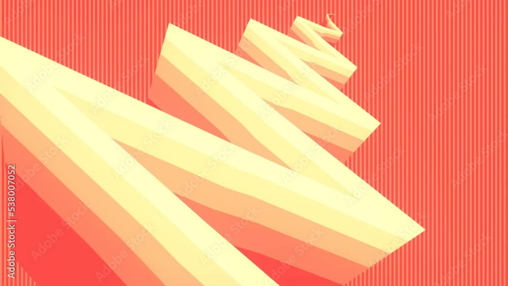 Aufkleber Endlessly moving zigzag pattern with a striped texture 3d render loop animation
