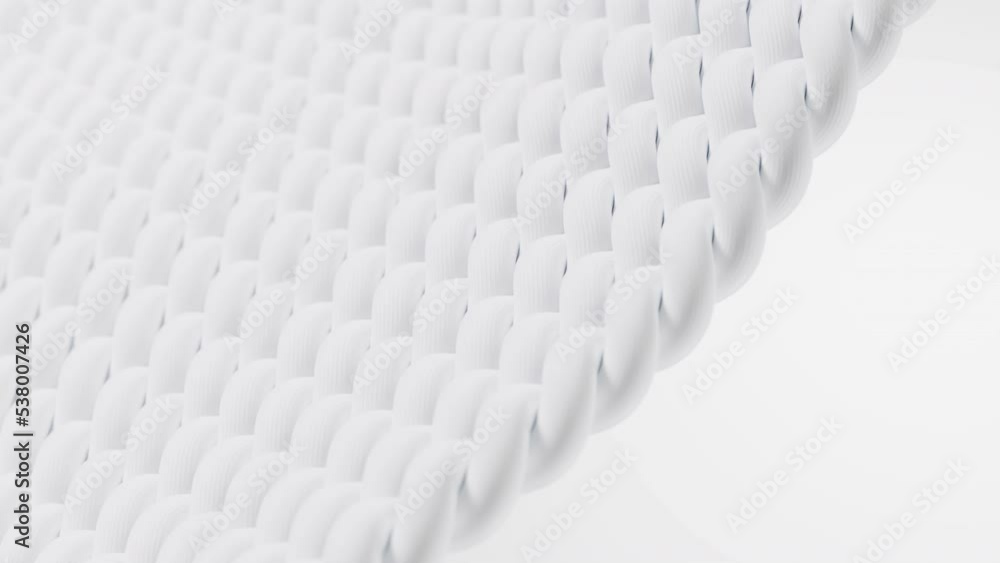 Poster loop animation of wave cloth with microscopic detail, 3d rendering.