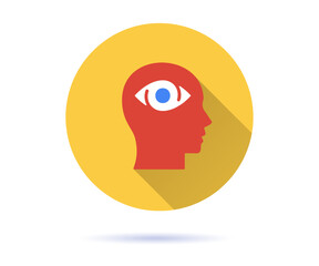 Psychotherapy icon with long shadow for graphic and web design.