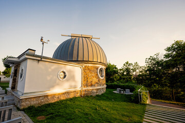 Observatory park and meteorological station in planetarium outdoor.
