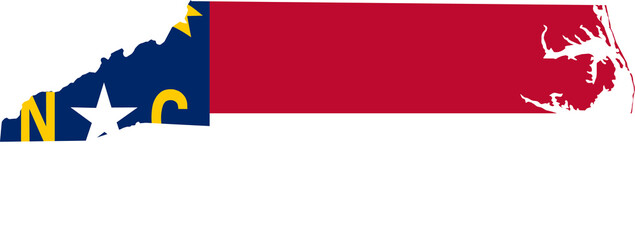 North Carolina USA Map Flag. NC US Outline Boundary Border Shape State Flag Sign Symbol Atlas Geography Banner. North Carolinian Transparent PNG Flattened JPG Flat JPEG