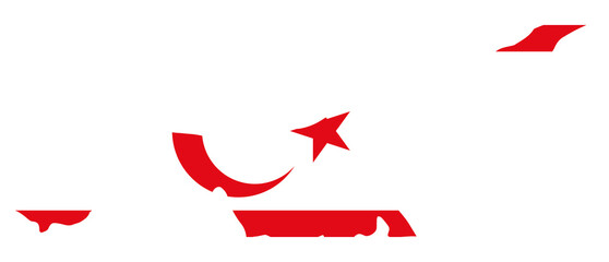 Northern Cyprus Map Flag. Turkish Cypriot Border Boundary Country Shape Nation National Outline Atlas Flag Sign Symbol Banner. Cypriot Turk Transparent PNG Flattened JPG Flat JPEG