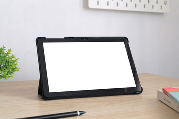 tablet white screen on the table
