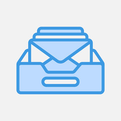 Archive icon in blue style about email, use for website mobile app presentation