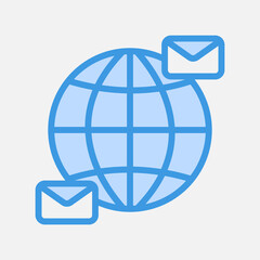 International email icon in blue style, use for website mobile app presentation