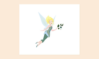Flat cartoon character. Fairy.