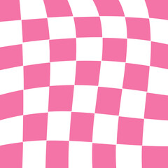 Cool Checkered Groovy Pattern. Y2k aesthetic Background. Funky Retro Distorted Backdrop. Vintage Vector Design