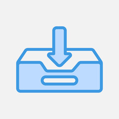 Inbox icon in blue style about email, use for website mobile app presentation