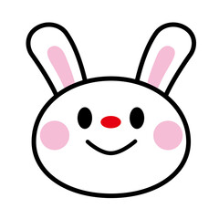 シンプルかわいいウサギ顔アイコン（基本）