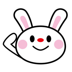 了解敬礼ウサギ顔アイコン