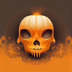 halloween skull, pumpkin skull