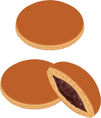 どら焼きのイラスト