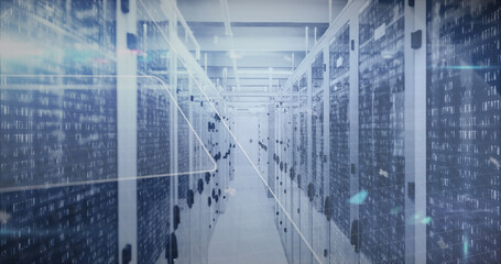 The image depicts a network of internet service providers or data processing centers