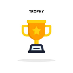 Trophy flat icon. Vector illustration on white background.