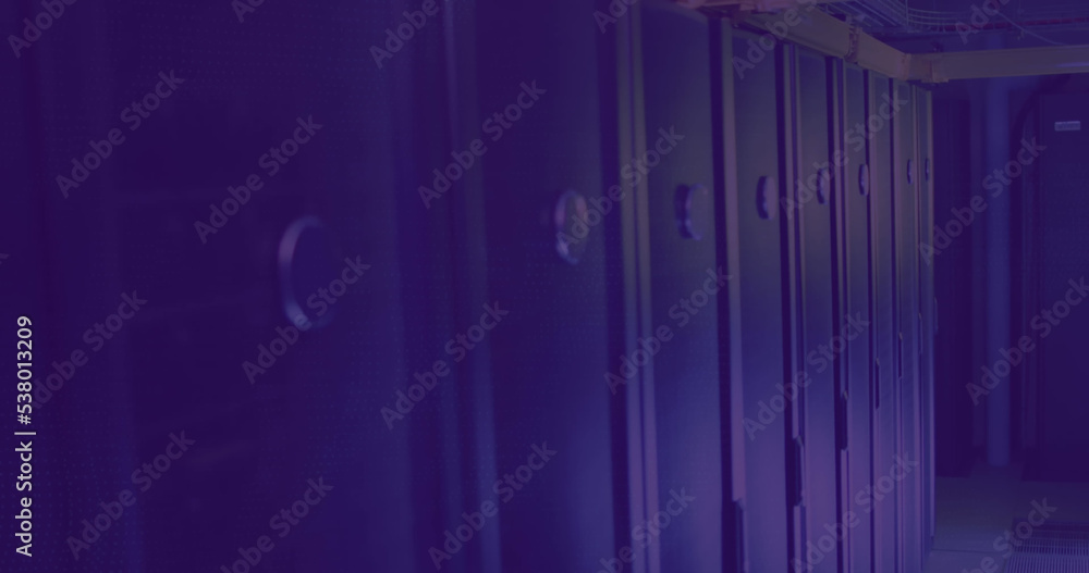 Poster Image of good vibes text with data processing over server room