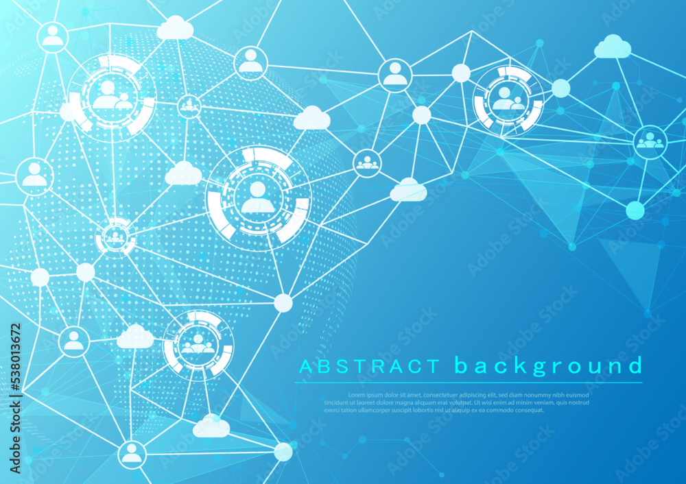 Poster communication network technology abstract background image