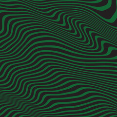 Black end green line wave abstract background