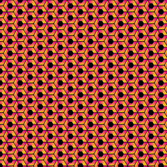 Colorful hexagon and dark abstract background