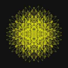 Elegant Fractal pattern, Sacred Geometry, Mysterious mandala pattern, Colorful icon, profile image,golden,yellow