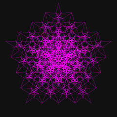 Elegant Fractal pattern, Sacred Geometry, Mysterious mandala pattern, Colorful icon, profile image,pink,magenta