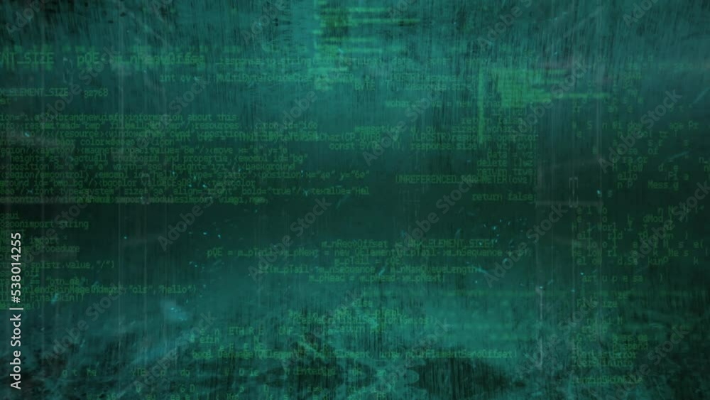Aufkleber animation of data processing and light spots on black background