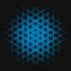 Elegant Fractal pattern, Sacred Geometry, Mysterious mandala pattern, Colorful icon, profile image,blue