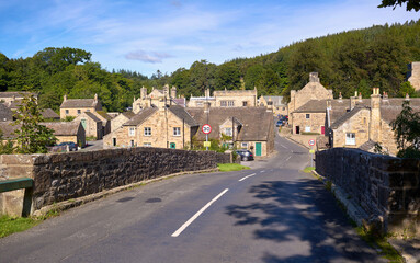 The small traditional rural village of Blanchland on a sunny autumn day in Northumberland on the...