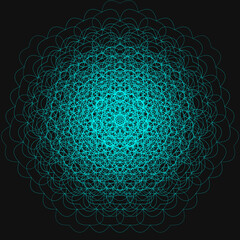 Elegant Fractal pattern, Sacred Geometry, Mysterious mandala pattern, Colorful icon, profile image,blue