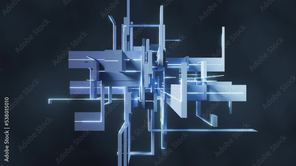 Wall mural Science and technology line structure, 3d rendering.