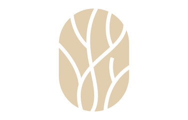 Abstract Tree Branch in Oval Logo Design