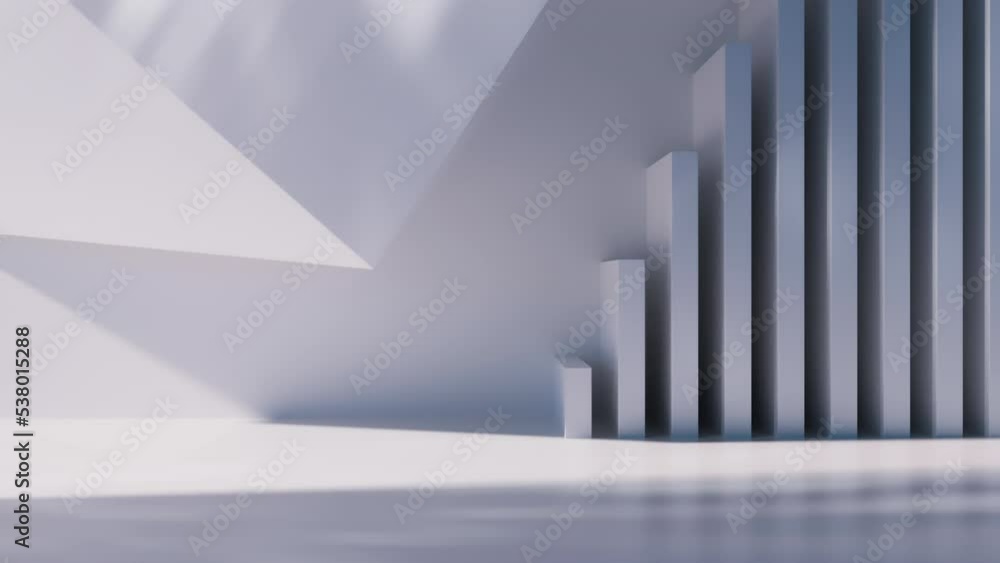 Poster empty building structure with geometric structure, 3d rendering.