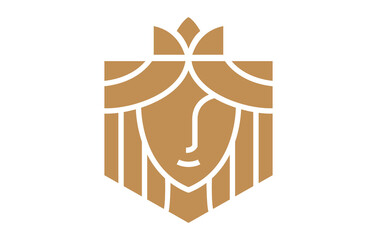 Queen Shield Woman Logo Design