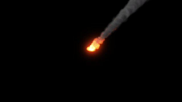
Meteor Asteroid or missile on black background Compilation 
14 different meteors pack, fast blazing fall on black backgound
